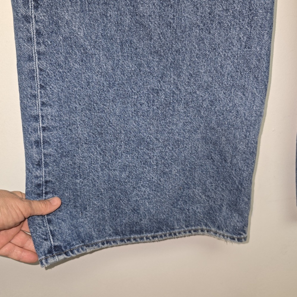 H&M High Rise Wide Leg Blue Denim Jeans Sz 6 Womens 5-Pocket 100% Cotton Boho - Picture 6 of 12